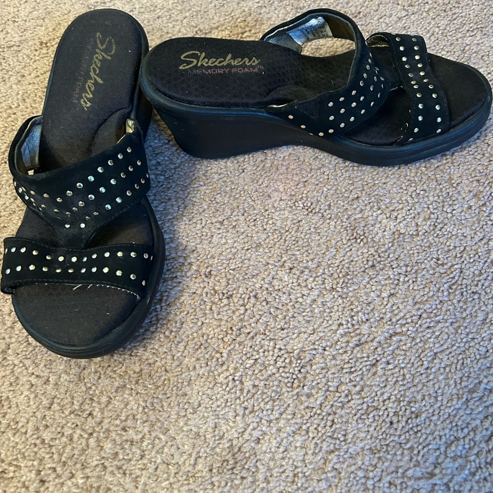 Skechers Women's Black Studded Sandals